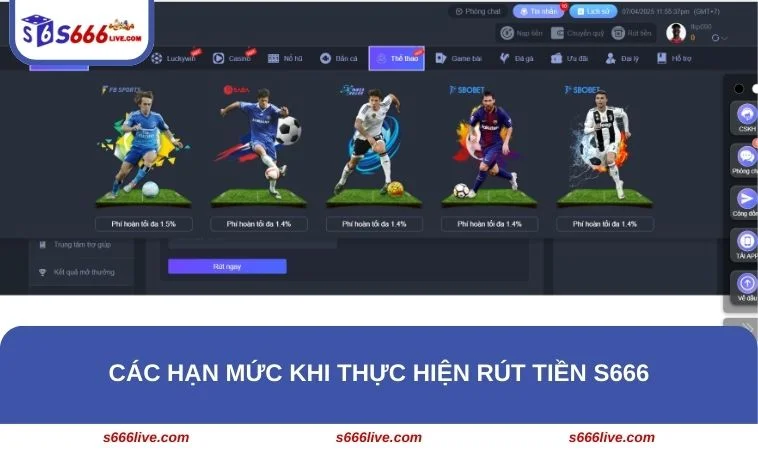 Hội viên cần nắm được hạn mức giao dịch rút tiền tại sân chơi S666